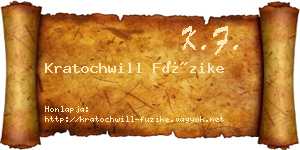 Kratochwill Füzike névjegykártya